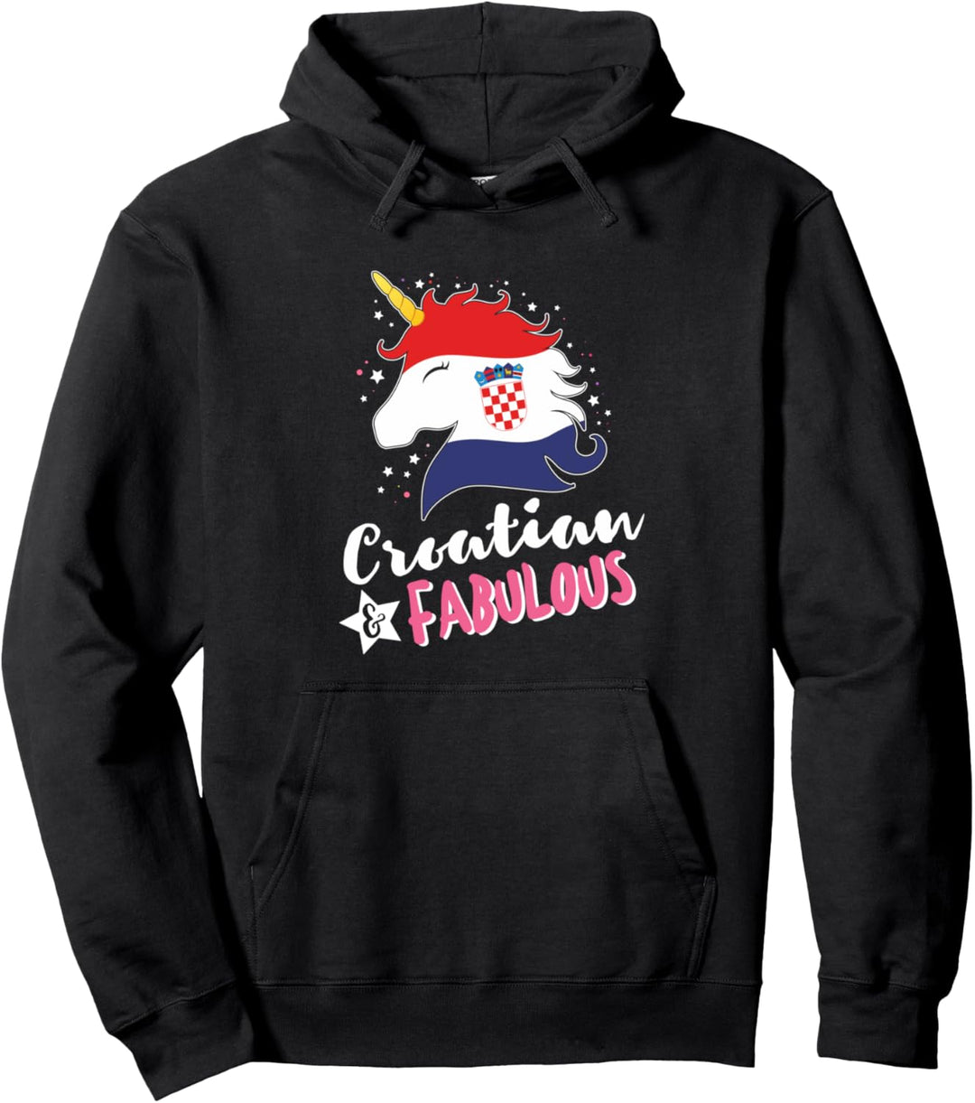 Kroatische Einhorn Kroatien Flagge Pullover Hoodie