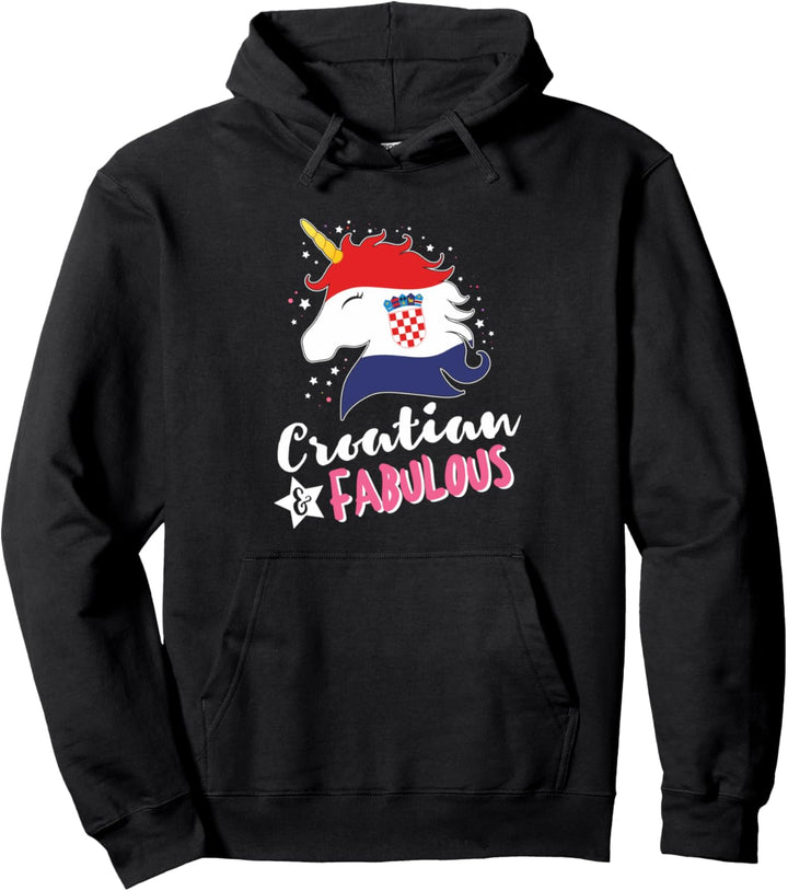 Kroatische Einhorn Kroatien Flagge Pullover Hoodie