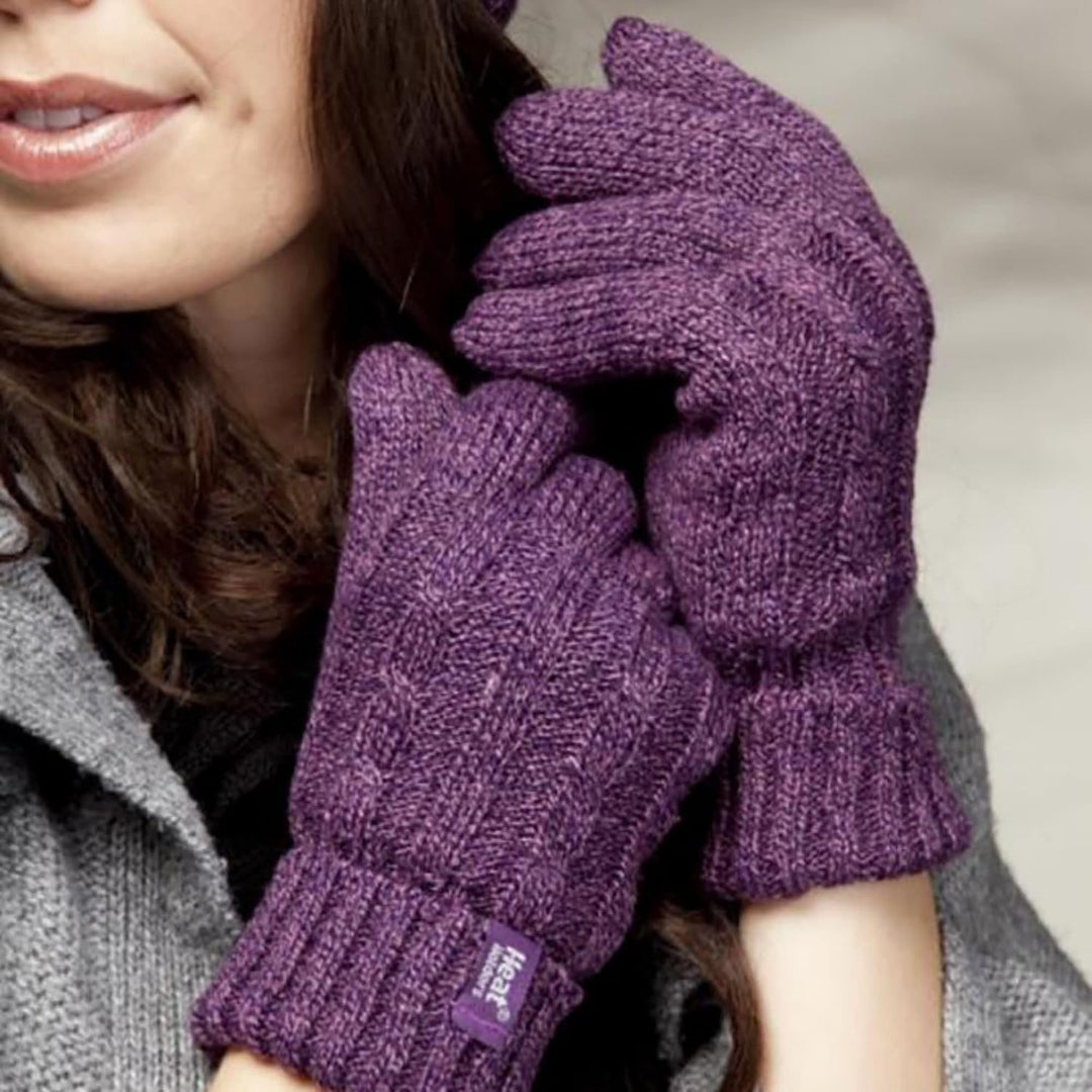 HEAT HOLDERS - Damen Extra Warm Winter Handschuhe | Strick Handschuhe mit Innen Flauschig Fleece Gef