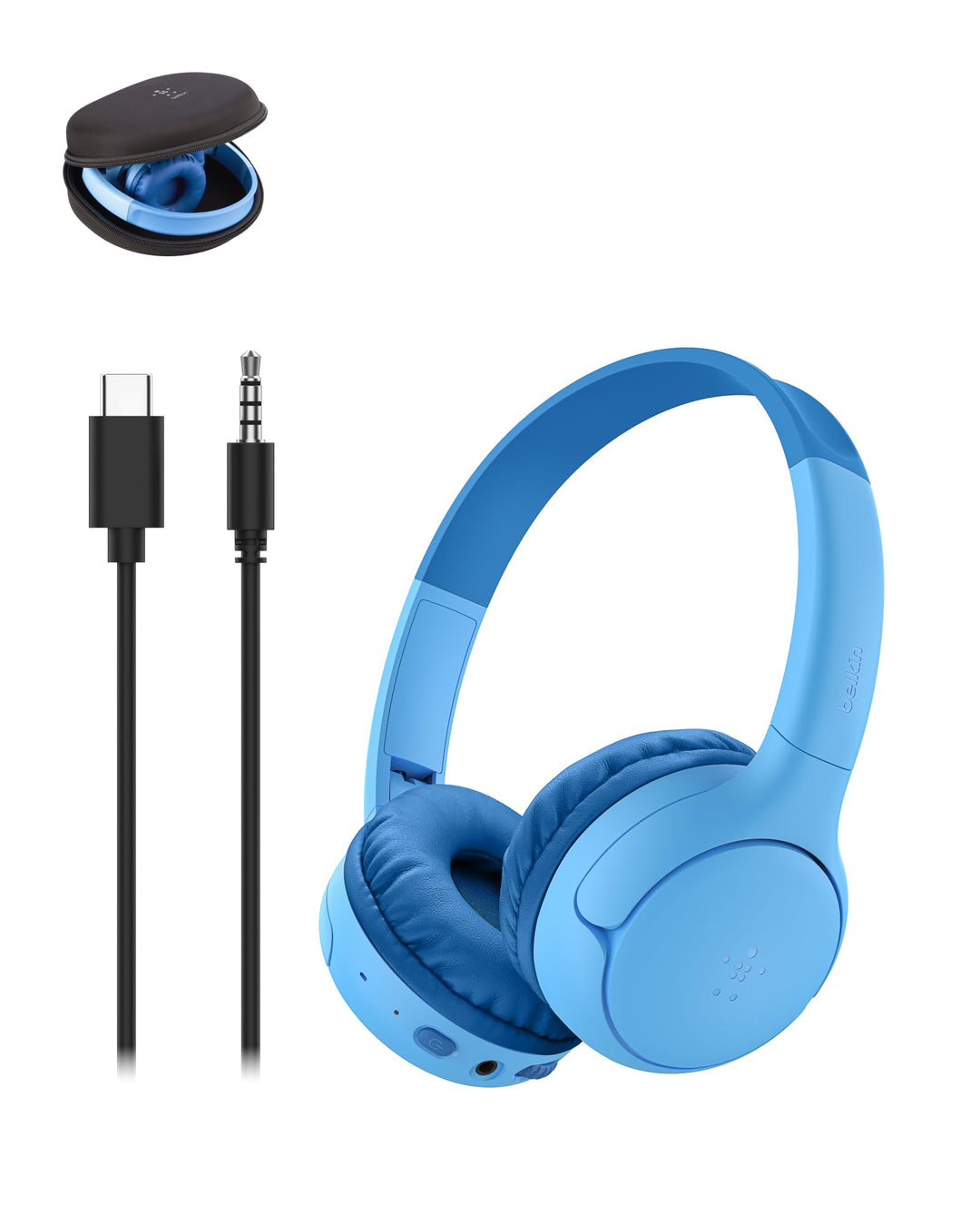 Belkin SoundForm Mini 2 kabelloser On-Ear-Bluetooth-Kopfhörer für Kinder, 55 h Laufzeit, Lautstärkeb