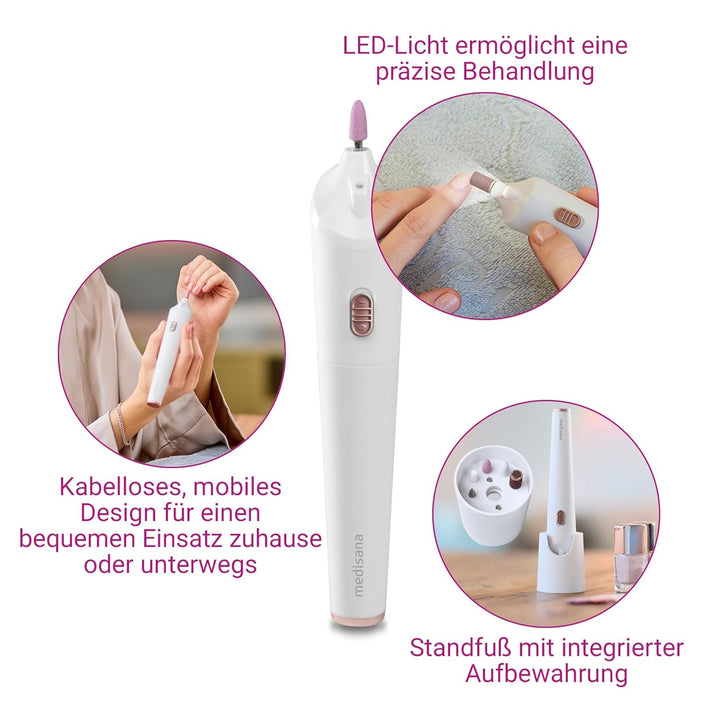 medisana MP 900 Maniküre & Pediküre Set elektrisch, Nagelfeile, Nagelfräser und Hornhautentferner, N