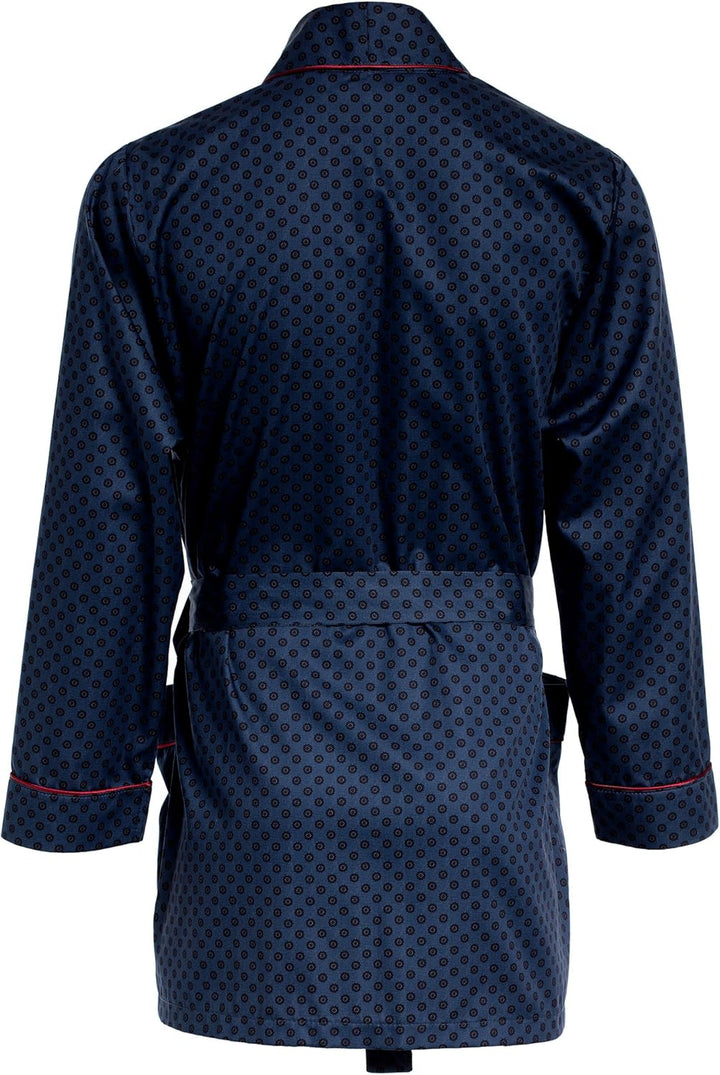 Herren Morgenmantel – kurz – Bademantel Revise RE-509 - Elegant - 100% Baumwolle XXL Dunkelblau mit