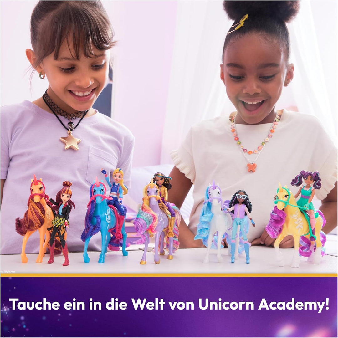 Unicorn Academy AVA und Einhorn Leaf Set - ca. 12 cm grosse Originalfiguren zur beliebten Netflix Se