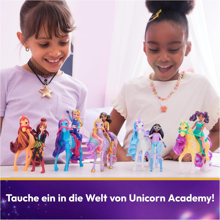 Unicorn Academy AVA und Einhorn Leaf Set - ca. 12 cm grosse Originalfiguren zur beliebten Netflix Se
