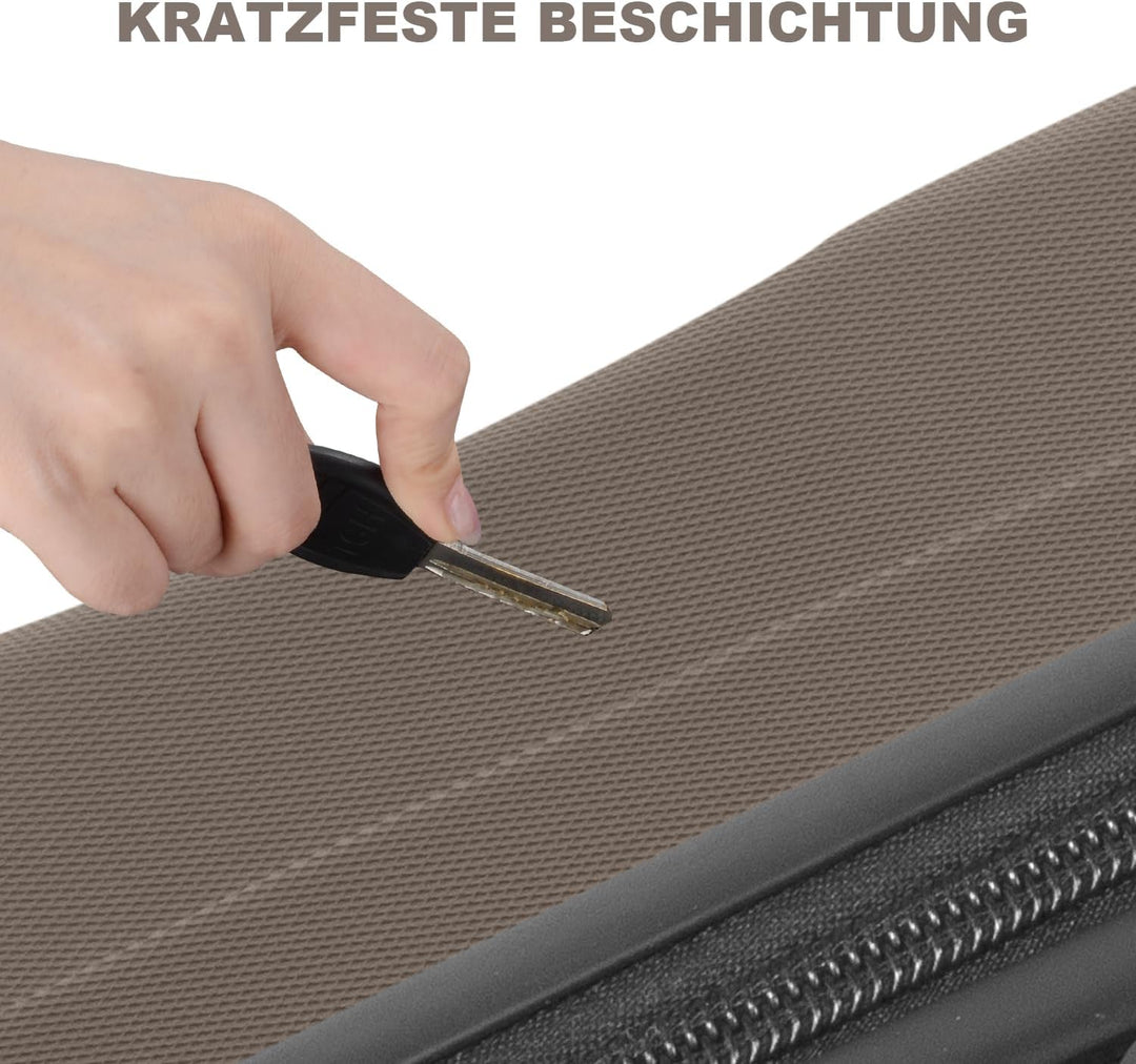 Hartschalenkoffer Set 3 Teilig, Kratzresistente ABS-Hartschale, 55 64 74 cm, 360-Grad-Doppelrollen,