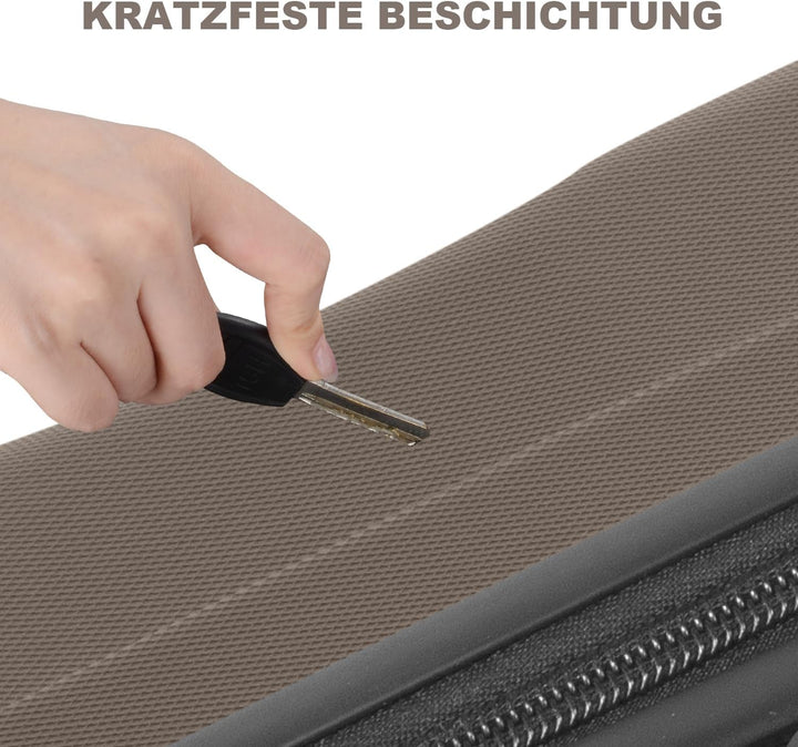 Hartschalenkoffer Set 3 Teilig, Kratzresistente ABS-Hartschale, 55 64 74 cm, 360-Grad-Doppelrollen,