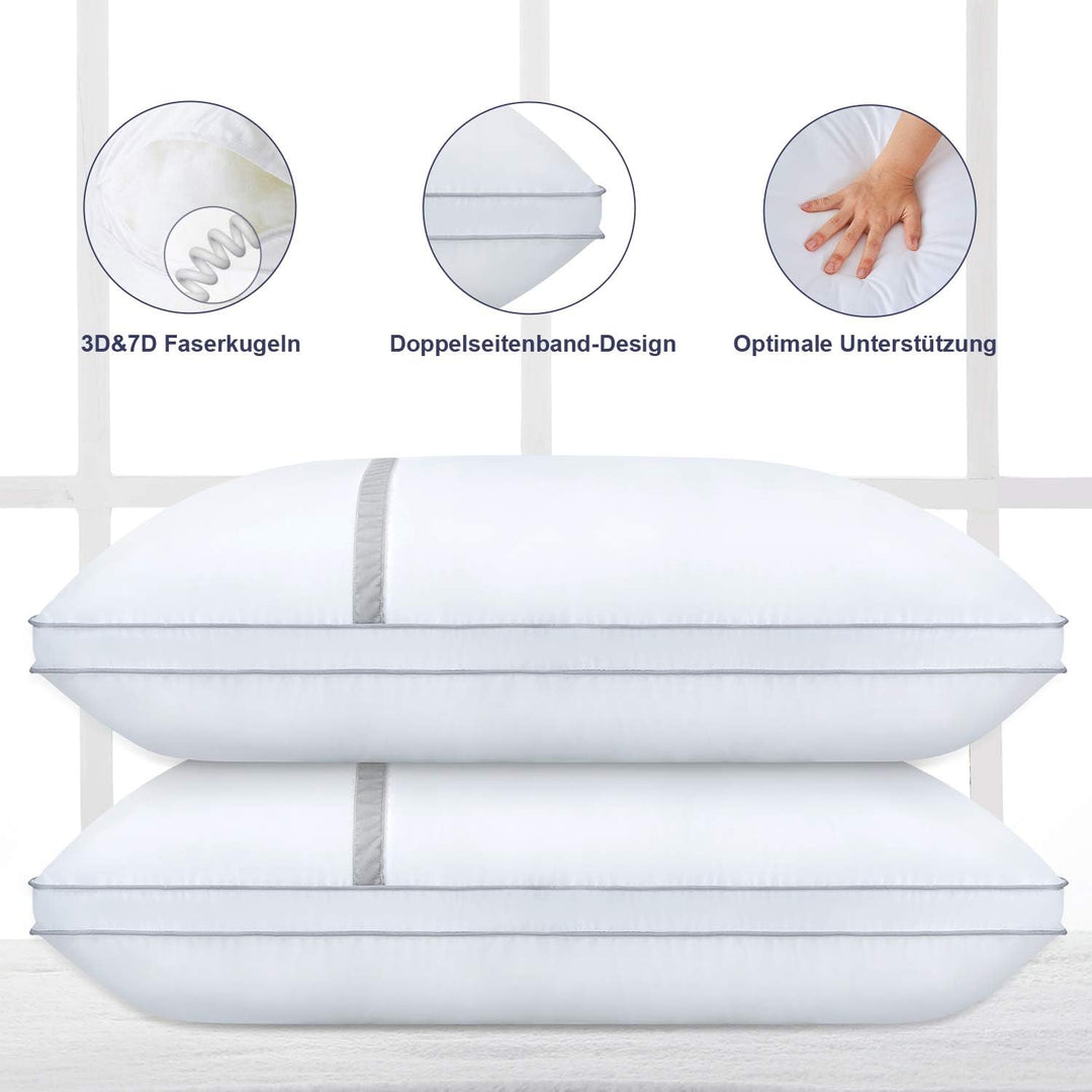 BedStory Kopfkissen 40×80, 2er Set Kissen 40×80 aus 2×850g Mikrofaser, Hotel Qualität Schlakissen mi