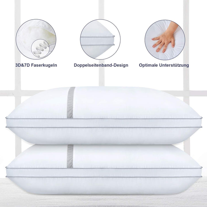 BedStory Kopfkissen 40×80, 2er Set Kissen 40×80 aus 2×850g Mikrofaser, Hotel Qualität Schlakissen mi