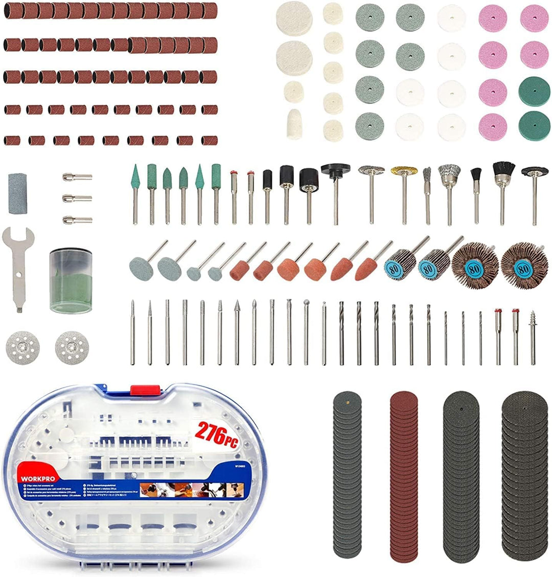 WORKPRO Multifunktionswerkzeug Zubehör Set Drehwerkzeug 276 tlg. Mehrzweck Zubehörset zum Schneiden,