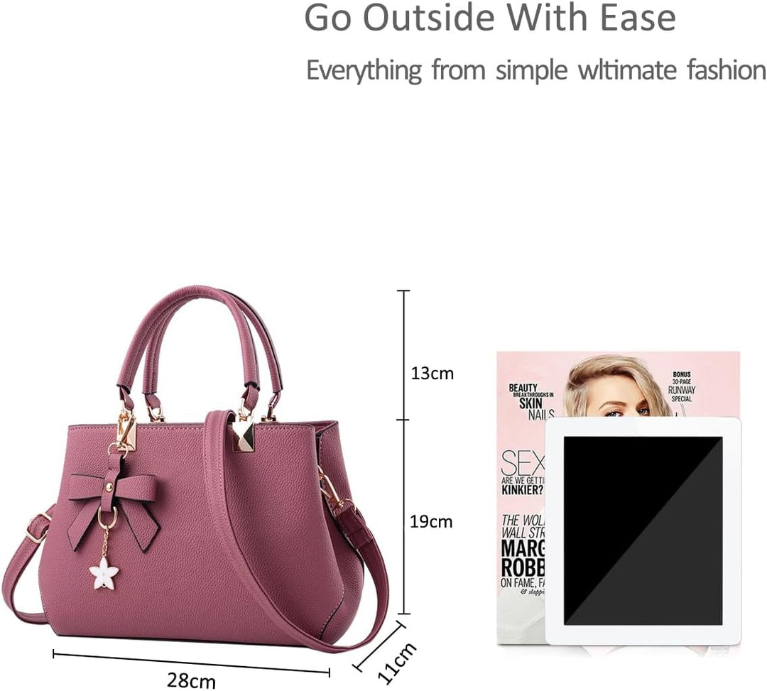NICOLE & DORIS Damen Handtaschen Designer Tasche Elegante Frauen Umhängetasche PU Leather Shopper He
