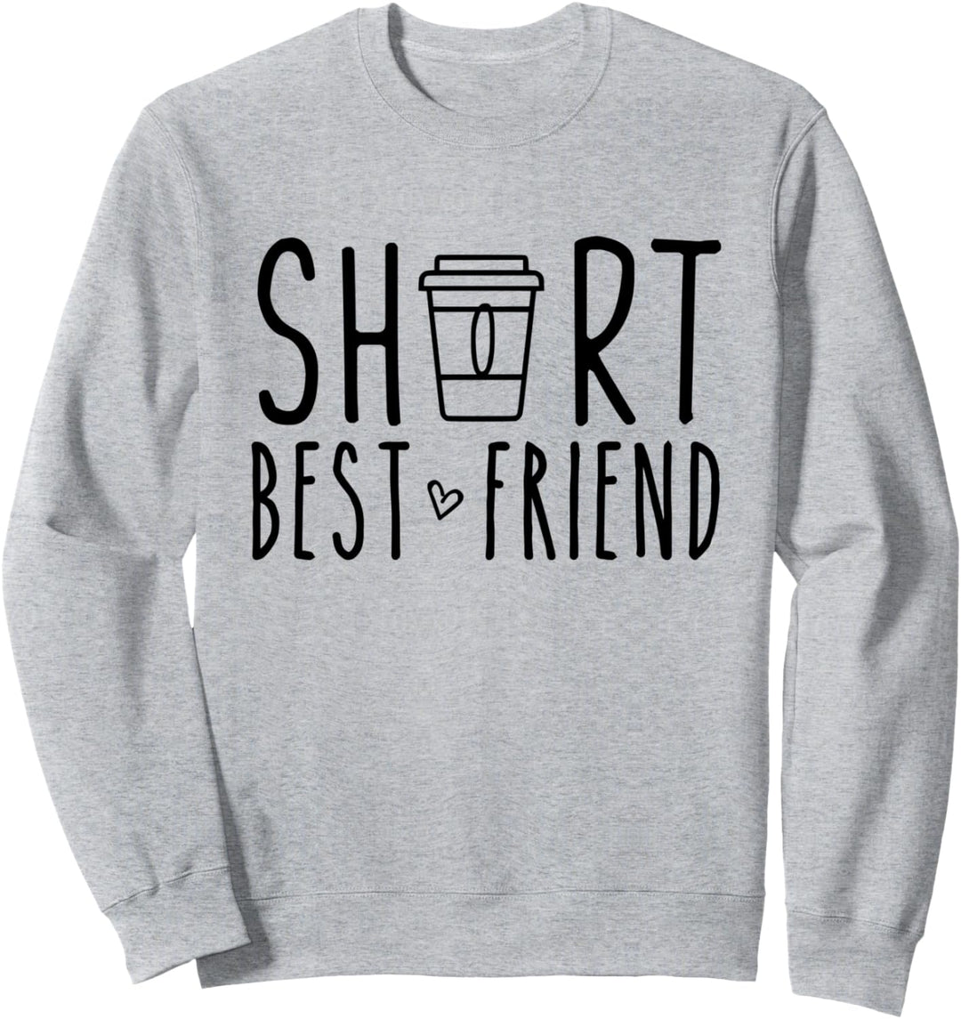 Kurzer Bester Freund Lustige Kaffee Passende BFF Zwei Bestie Sweatshirt