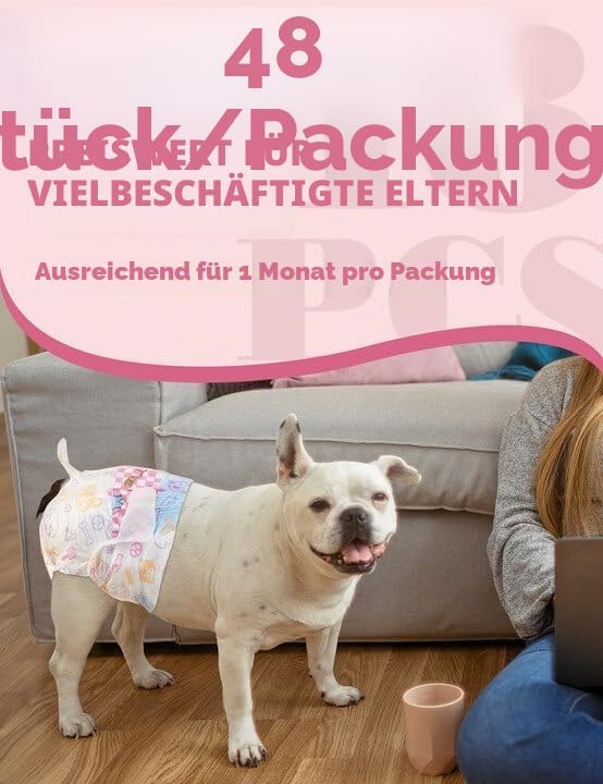 Dono Katzenwindeln, 24 Stück, Hundewindeln für Hündinnen Mit Nässeindikator, Hundehosen für Inkontin