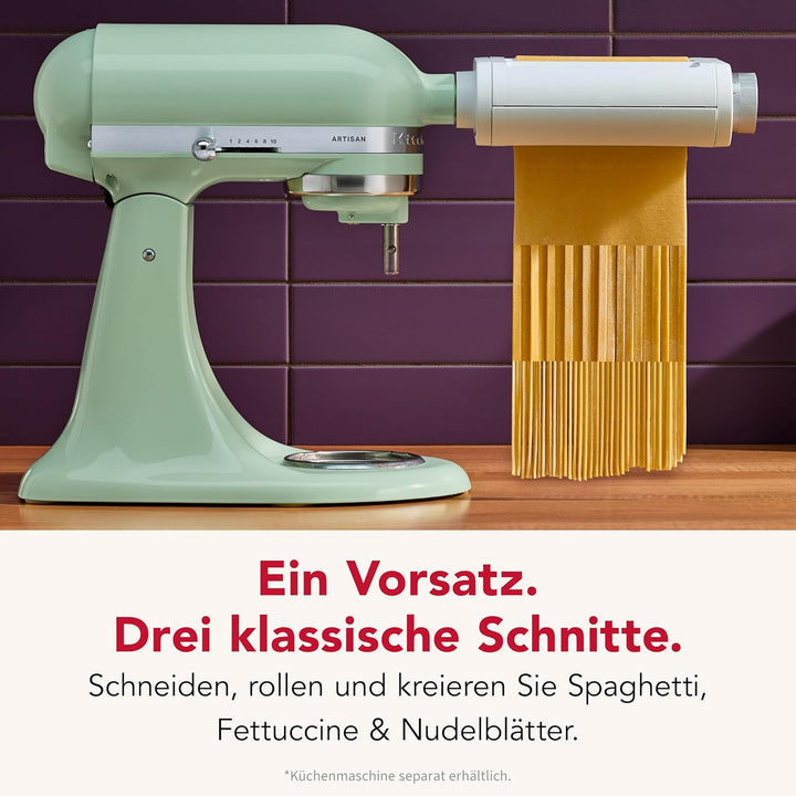 KitchenAid 3-in-1 Nudelvorsatz 5KSM3PPA, Nudelroller, Schneider, enthält Nudelwalze, Spaghettischnei