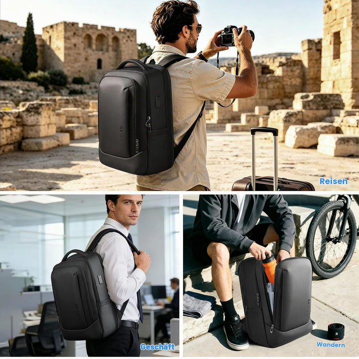 hk Business Laptop Rucksack Herren 16 Zoll Erweiterbarer 28L-40L Reiserucksack mit USB Ladeanschluss