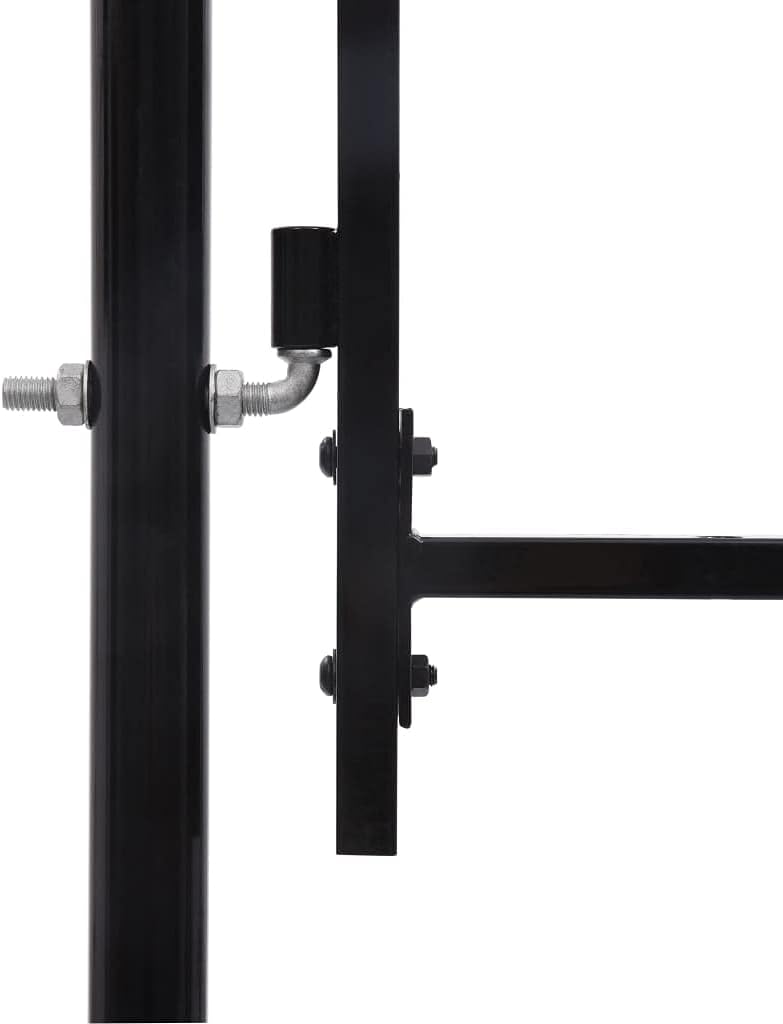 WIFESE 100x200 cm Schwarz Zauntor GartentüR Gartentor Gartenzaun Doppelstabmattenzaun Gartenzaun Kom