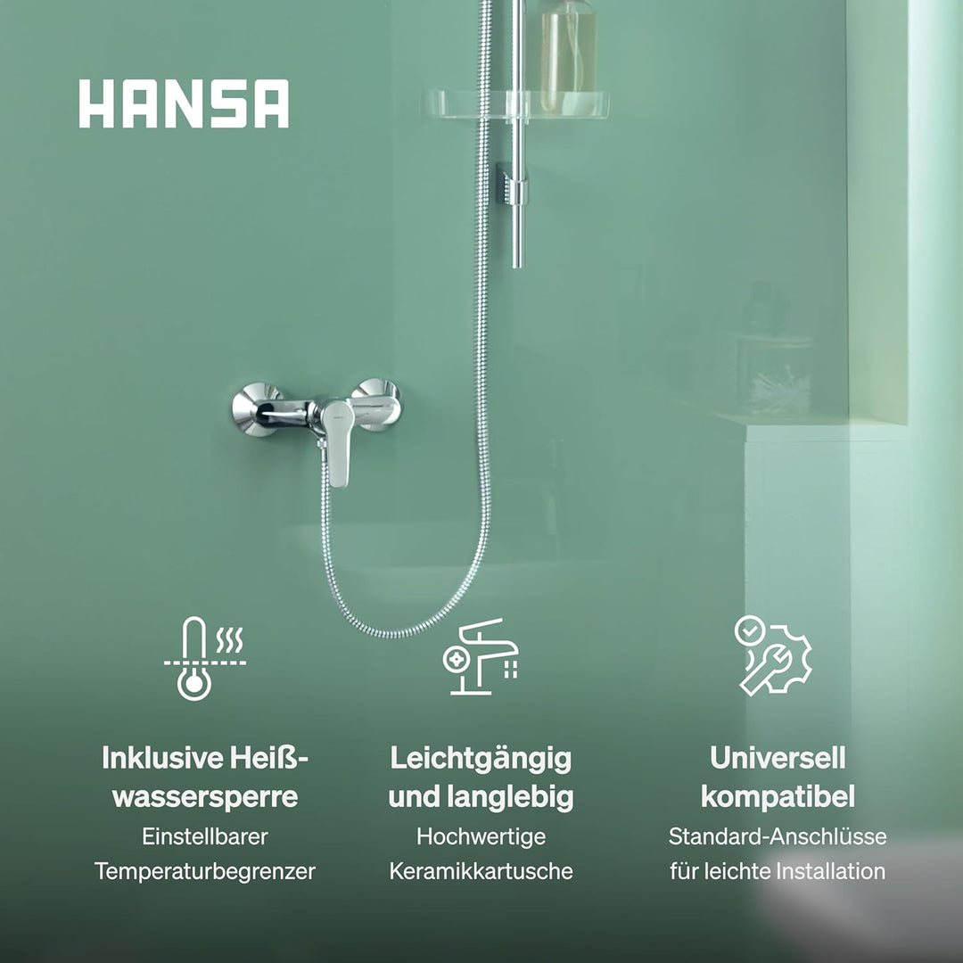Hansa 51450163 Badewanne/Brause Mischbatterie für Wandaufbau HANSAPINTO | Armaturenkörper aus entzin