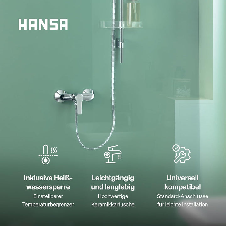 Hansa 51450163 Badewanne/Brause Mischbatterie für Wandaufbau HANSAPINTO | Armaturenkörper aus entzin
