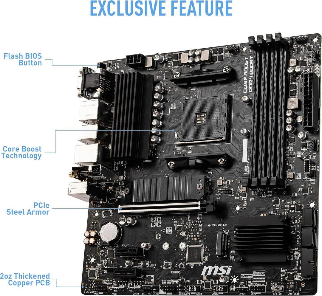 MSI B550M PRO-VDH WiFi Motherboard AMD B550 Socket AM4 Micro ATX