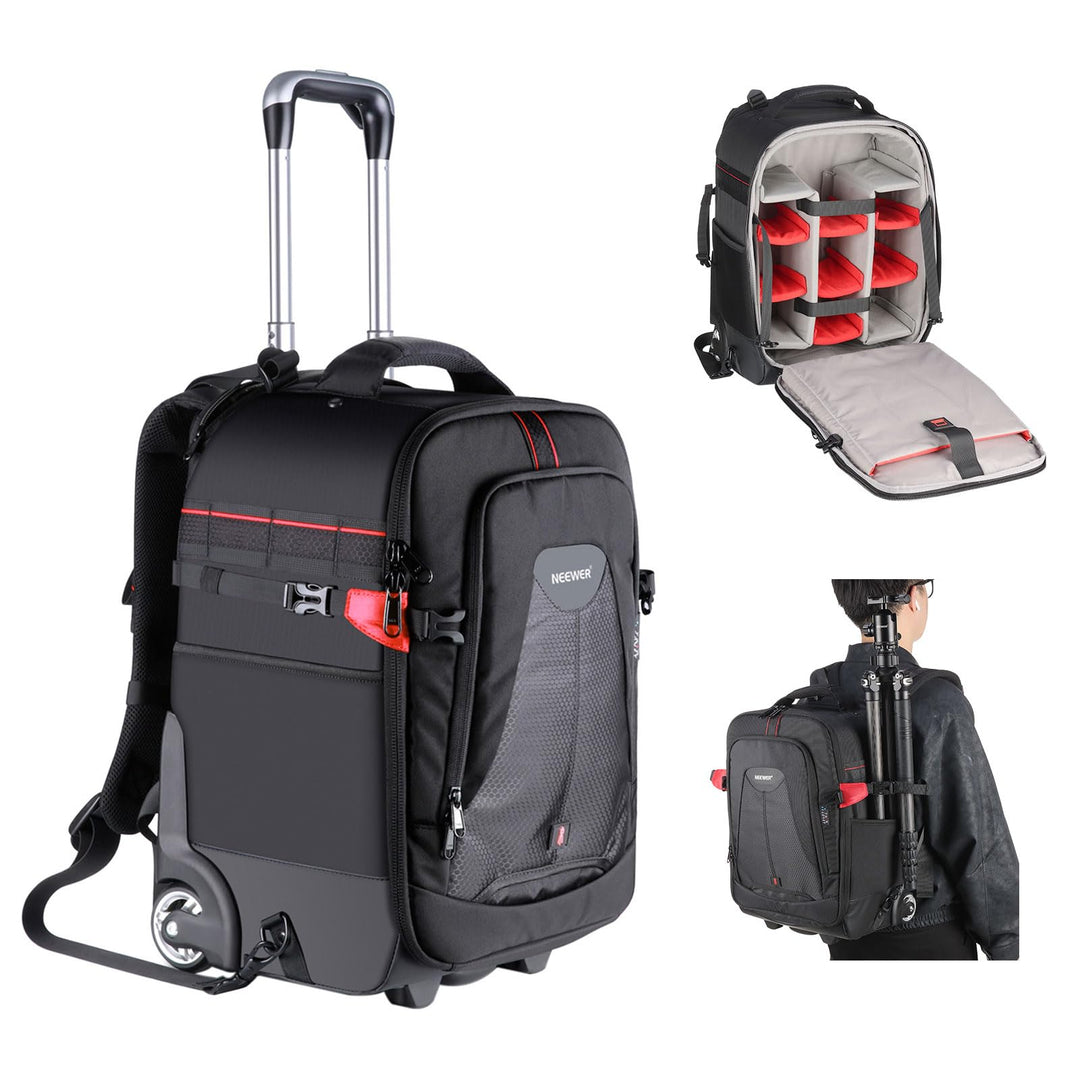 Neewer 2-in-1 rollend Kamera Rucksack Trolley Hülle Anti Schock Abnehmbare gepolsterte Fach, verstec