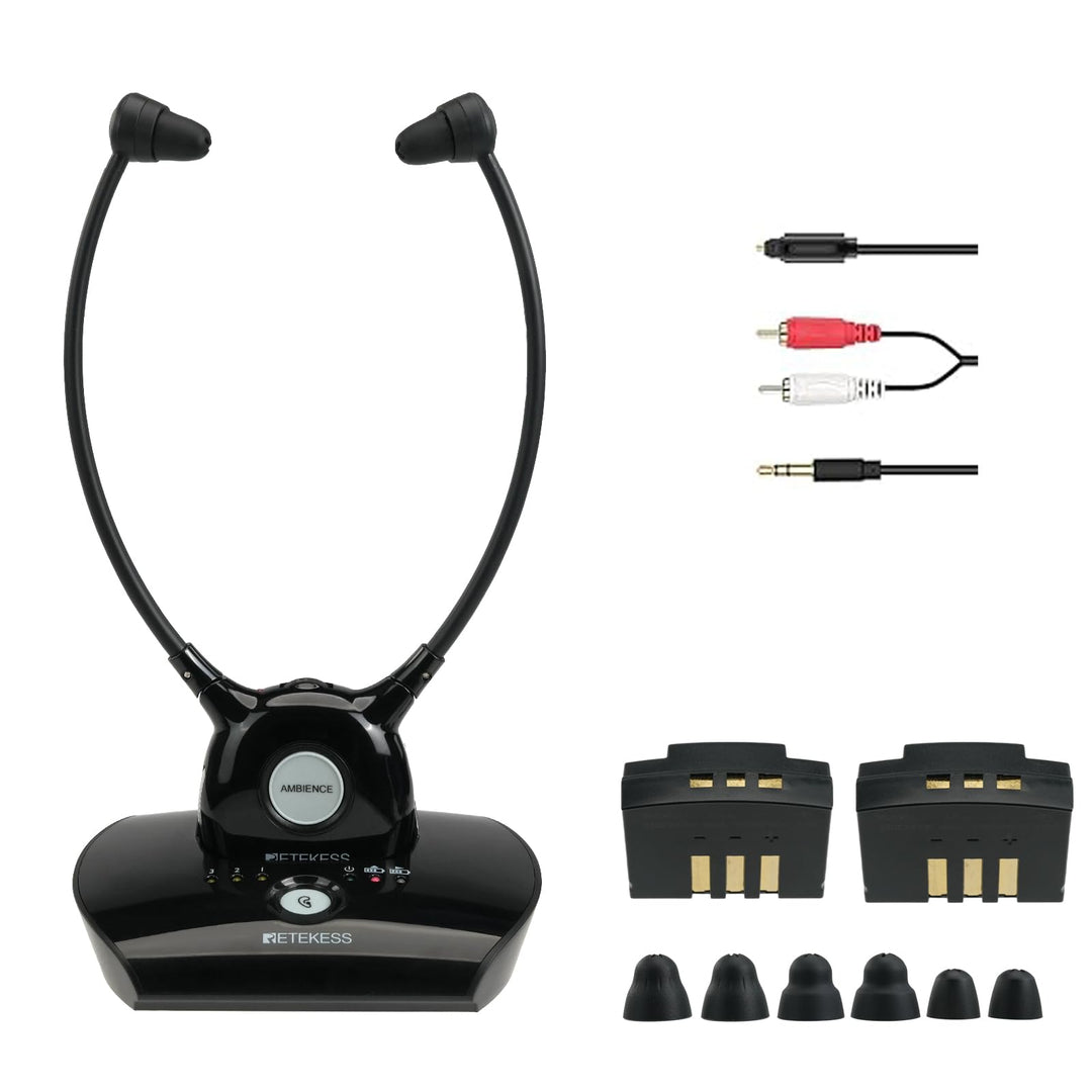 Retekess TA008 Funkkopfhörer Kabellos Für Tv, TV Sound Amplifie für Senioren, 2.4G Low Latancy, Ein