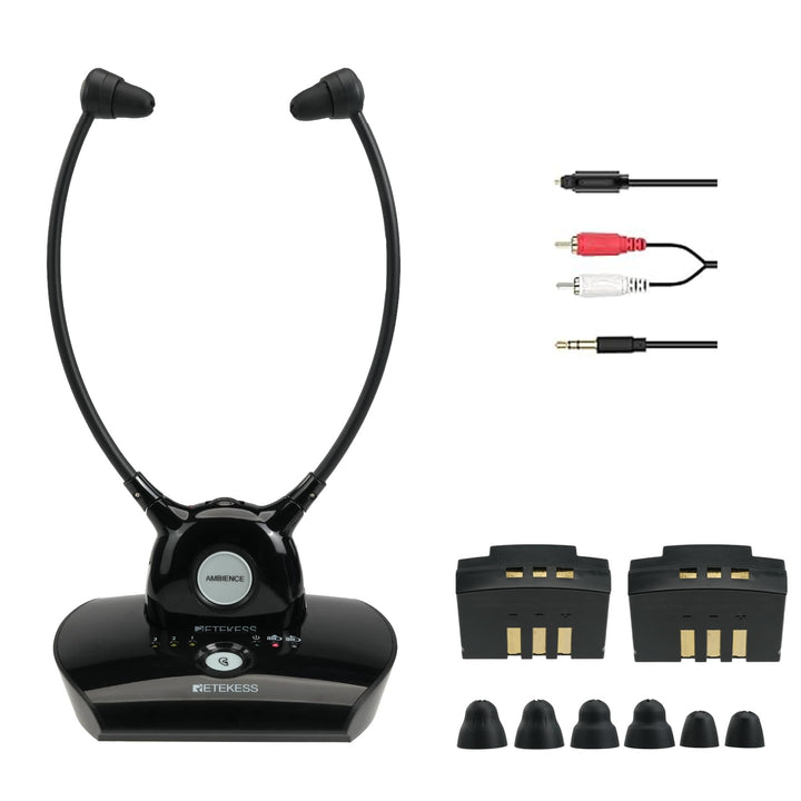 Retekess TA008 Funkkopfhörer Kabellos Für Tv, TV Sound Amplifie für Senioren, 2.4G Low Latancy, Ein