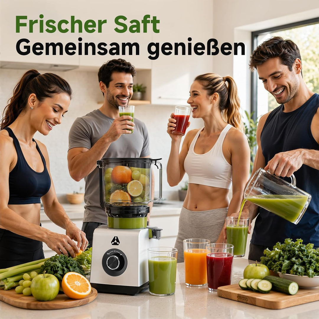 AAOBOSI Entsafter Slow Juicer 600W mit 165 mm extragrosser Einfüllöffnung Silbergrau 165MM, Silbergr