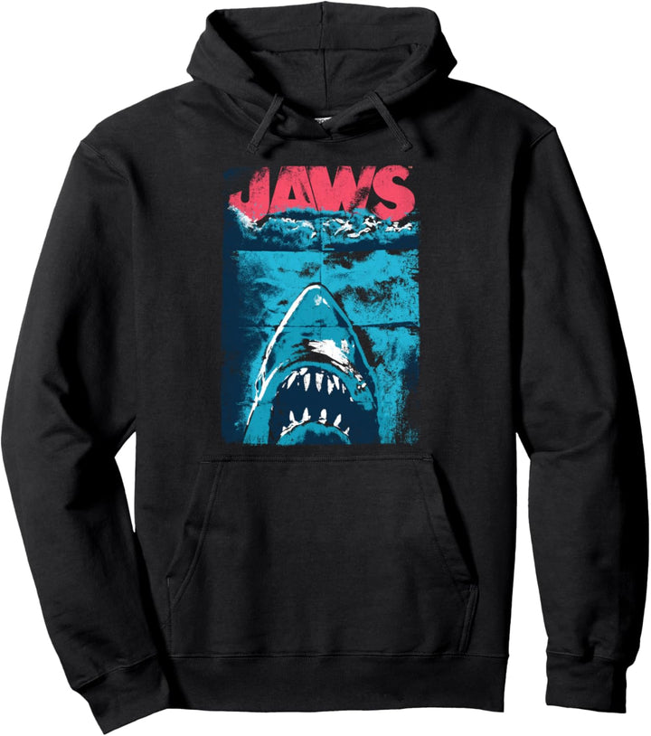 Jaws Distressed Folded Poster Logo Pullover Hoodie