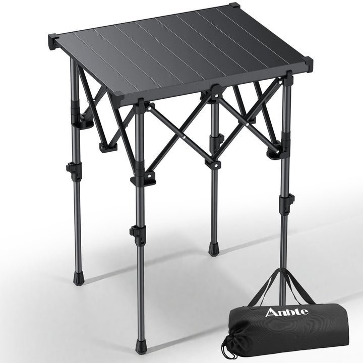 Anbte Campingtisch Klapptisch 50x41cm(LxB) Aluminium Aufrollbare Tischplatte mit 2 Höhen 44/70cm X-F