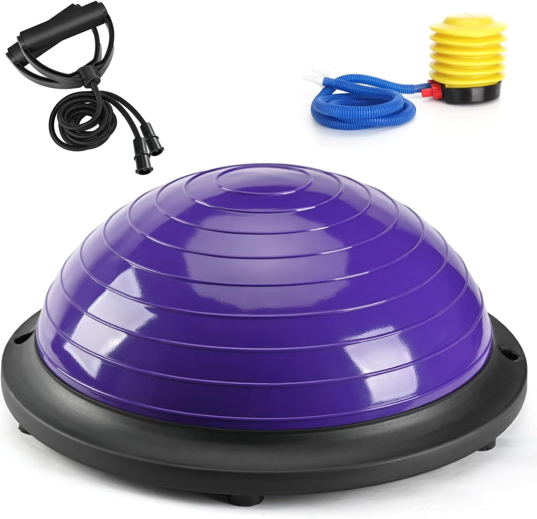 Halb Balance Ball Trainer, Halb Yoga Übungsball mit Widerstandsbändern und Fusspumpe, Balance Traine