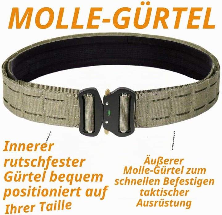 TWINFALCONS Taktischer Gürtel mit Schnellverschluss, Kampfgürtel Militär Schwerlast Molle Gürtels Ar