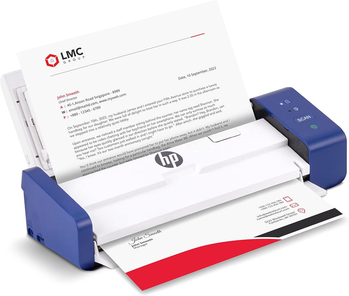 HP Kompakter Desktop Duplex USB Mobiler Dokumenten- & Foto-Scanner mit Auto-Feed Tray für tragbares
