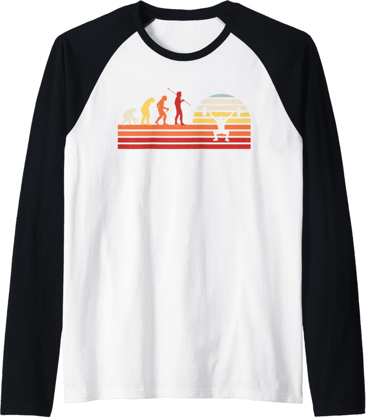 Retro Kraftdreikampf Powerlifting - Vintage Powerlifter Raglan
