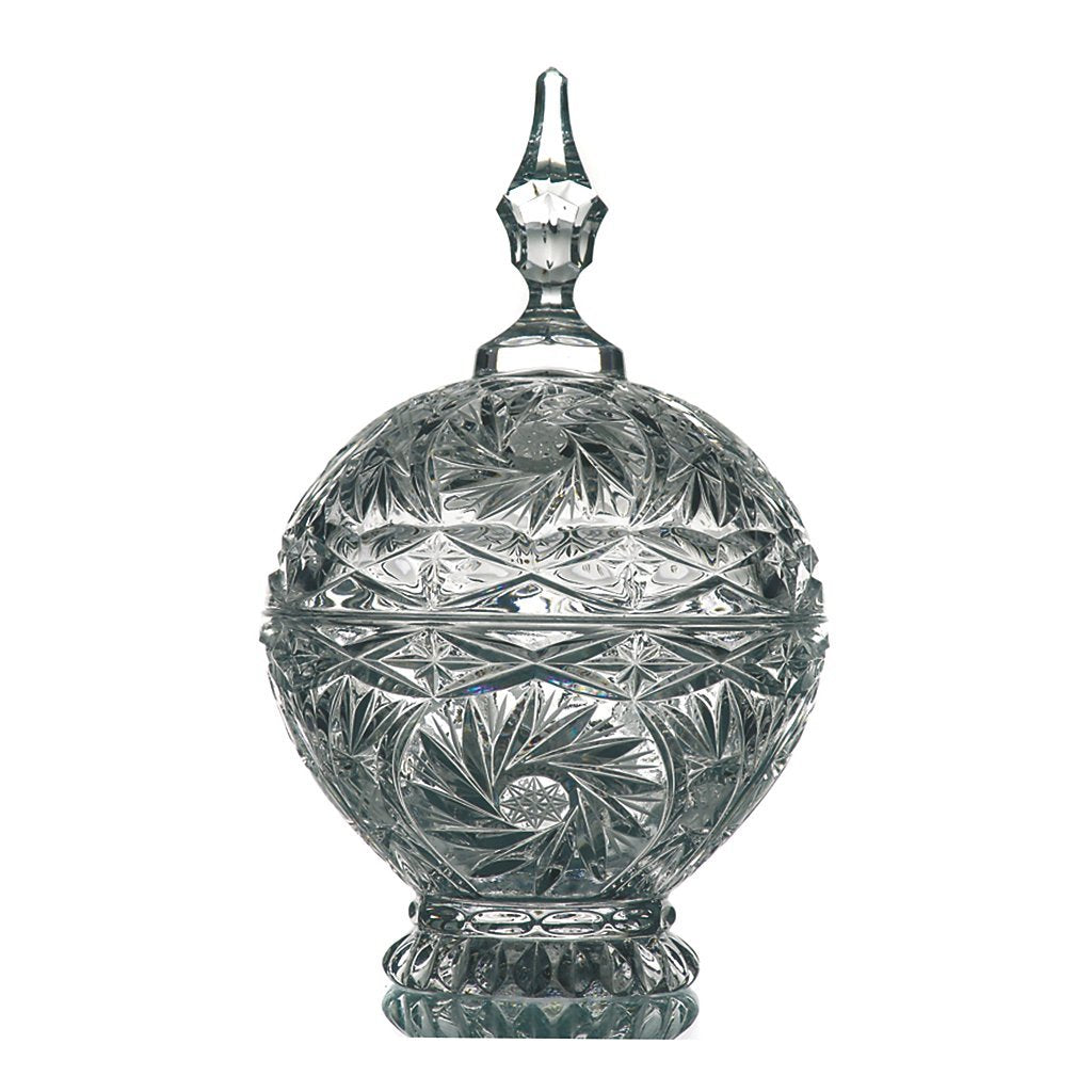 Dose Dose mit Deckel Schmuckdose Marina Transparent Kristallglas H 26 cm