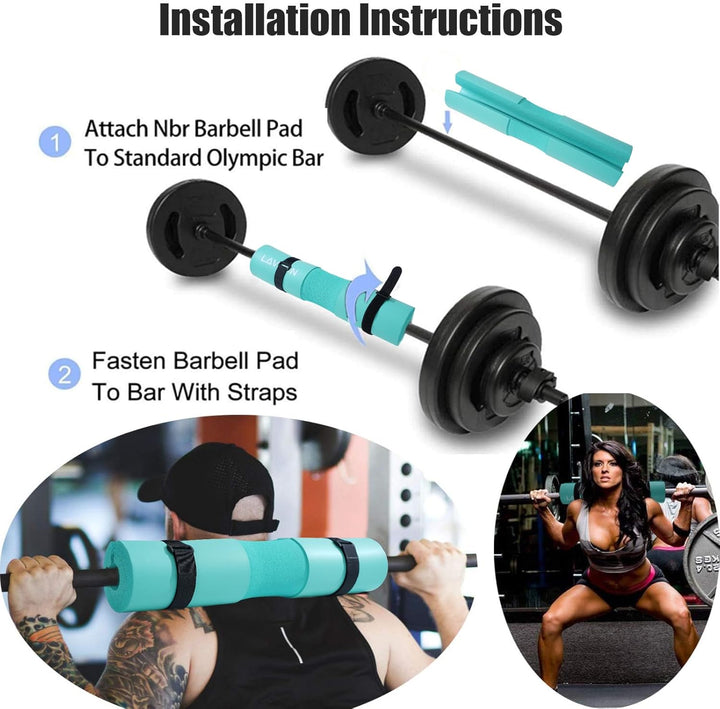 Langhantel Polster Set - Hip Thrust Pad Polster für Langhantelstange - Hantel Nackenpolster, Polster