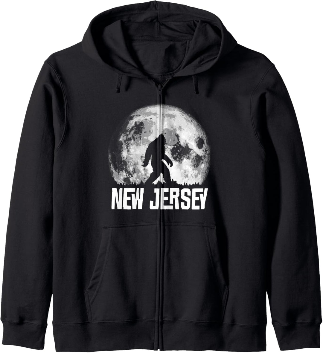 New Jersey Bigfoot Vintage Full Moon Retro Squatch Kapuzenjacke