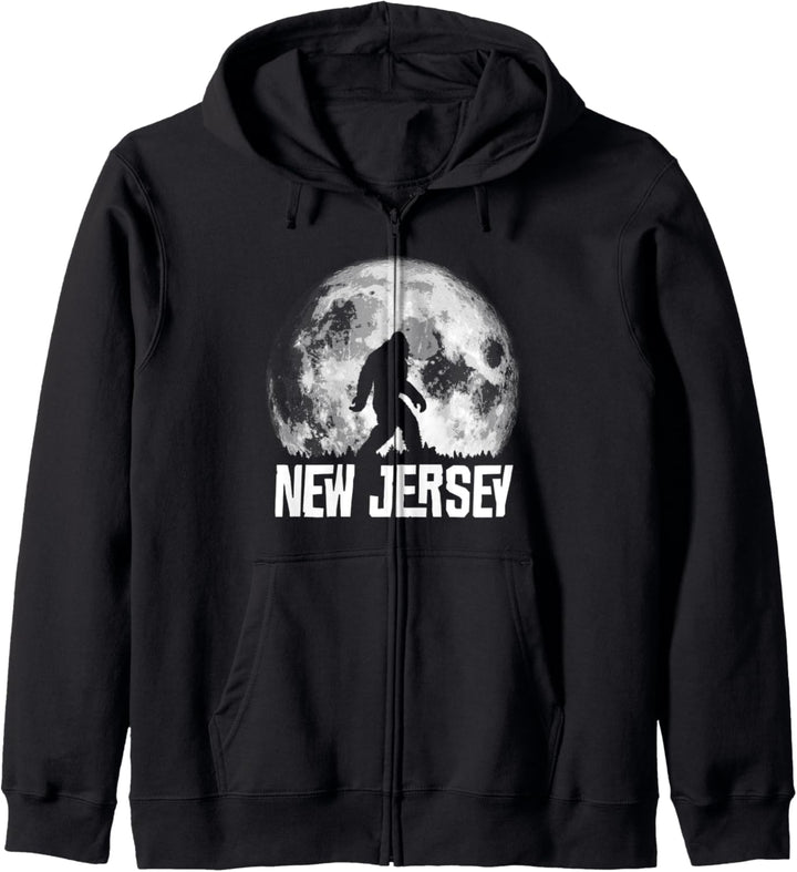 New Jersey Bigfoot Vintage Full Moon Retro Squatch Kapuzenjacke