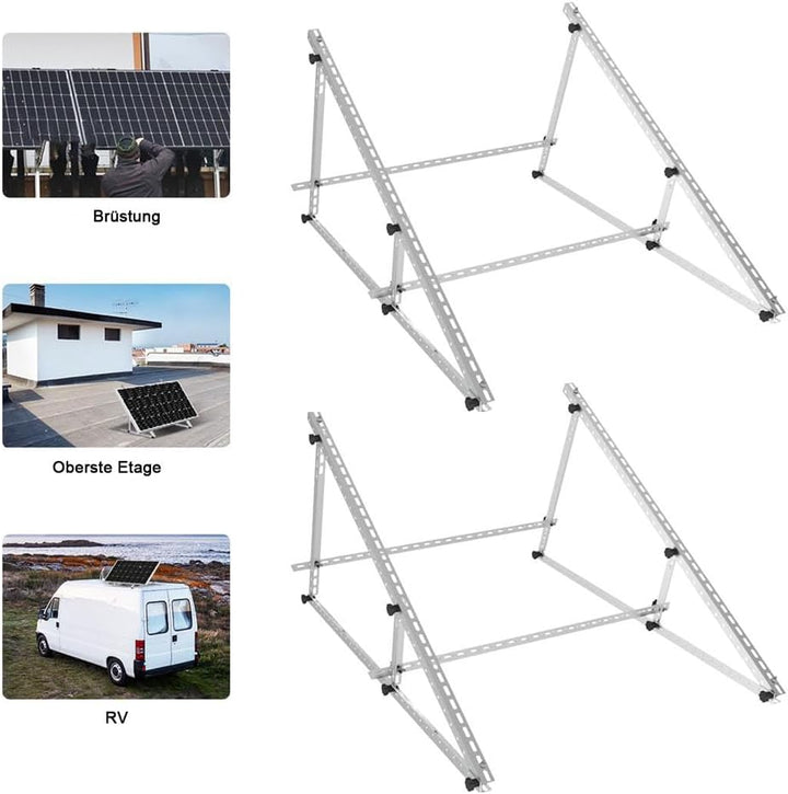 Verstärkte Solarpanel-Halterung Aluminium Verstärkte Balkon-Kraftwerkshalterung 118CM Montagewinkel