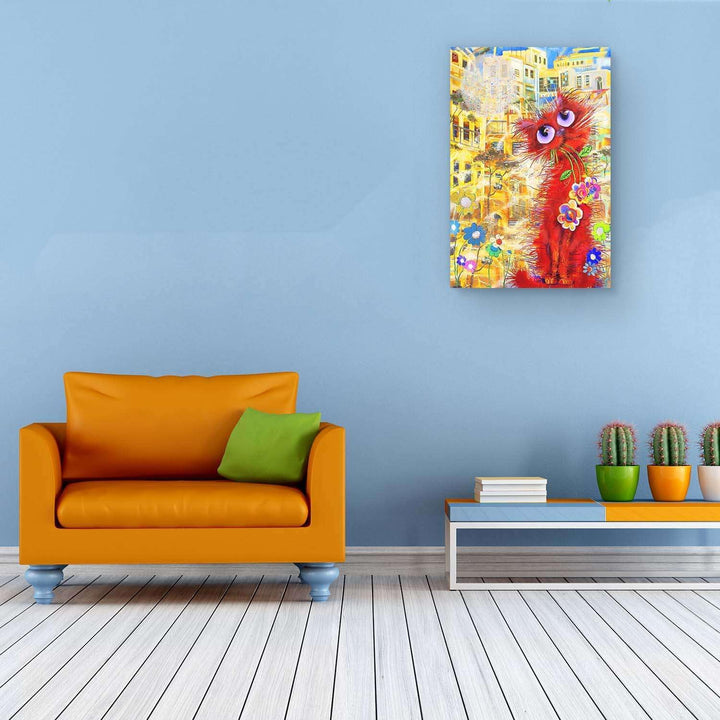 Startonight Bilder Niedliche Rote Lustige Katzen Malerei für Kinder - Leinwandbilder Moderne Kunst -