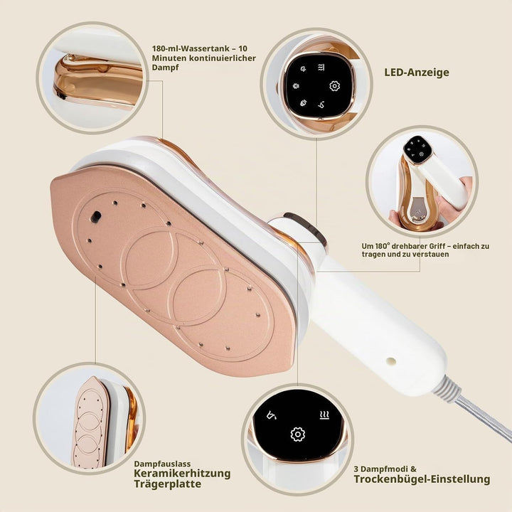 1200W Handheld steamer Dampfglätter Kabellos,steamer dampfglätter Tragbarer Reise-Steamer &amp; Dampfbüg
