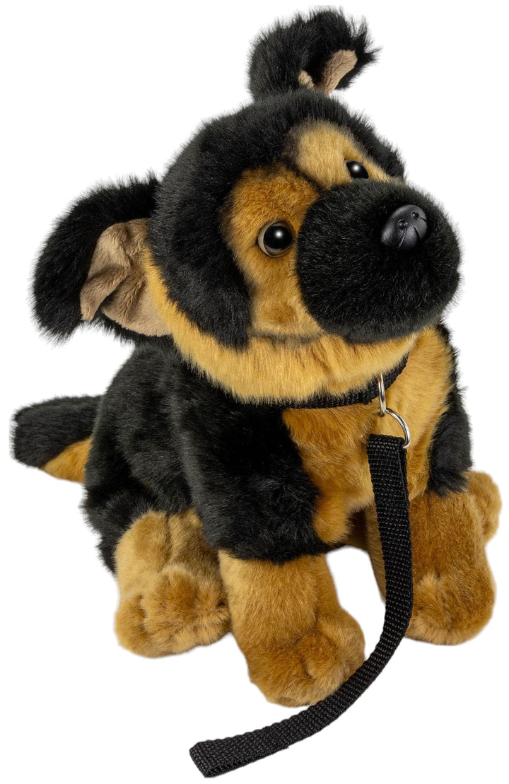 Carl Dick Schäferhund mit Leine sitzend, Hund, Plüschtier, Kuscheltier, ca. 25cm 3498 Shs - Schwarz-