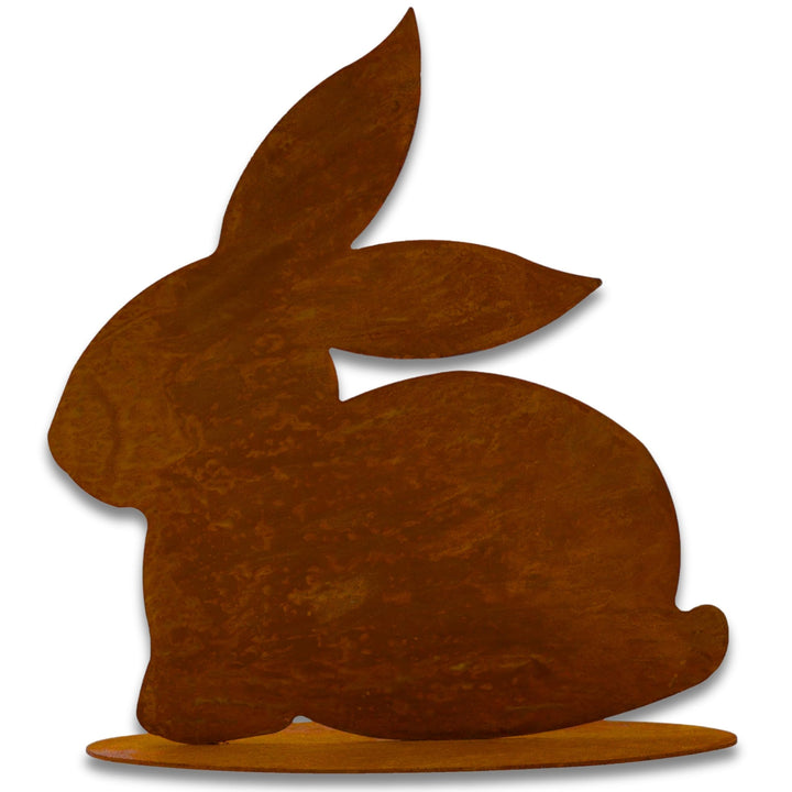 Rostikal® Hasenfigur Rost Deko 23 x 24 cm – Osterdeko für Garten & Balkon, Frühlingsdeko Wohnzimmer