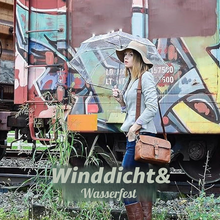 totes Transparenter Regenschirm, automatisches Öffnen, zusammenklappbar, schwarz, Einheitsgrösse, Ul