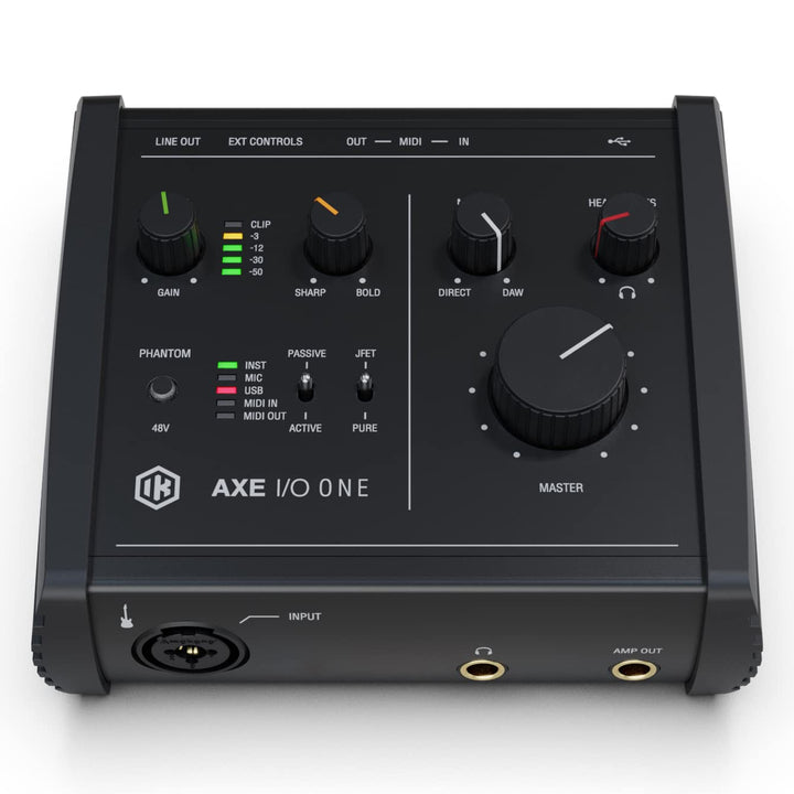 IK Multimedia AXE I/O ONE, Kompaktes USB-Gitarren-Audio-Interface mit einstellbarer Eingangsimpedanz