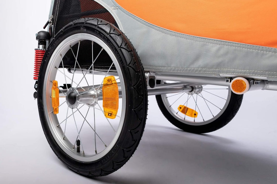 TrendPet Comfort Wagon M, Grauer Aluminiumanhänger mit Federung für Hundebesitzer, Outdoor-Enthusias