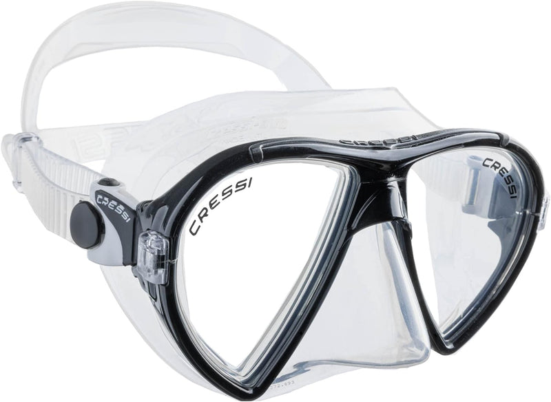 Cressi Tauchmaske Ocean Schnorchelset Transparent/Schwarz, Schnorchelset Transparent/Schwarz