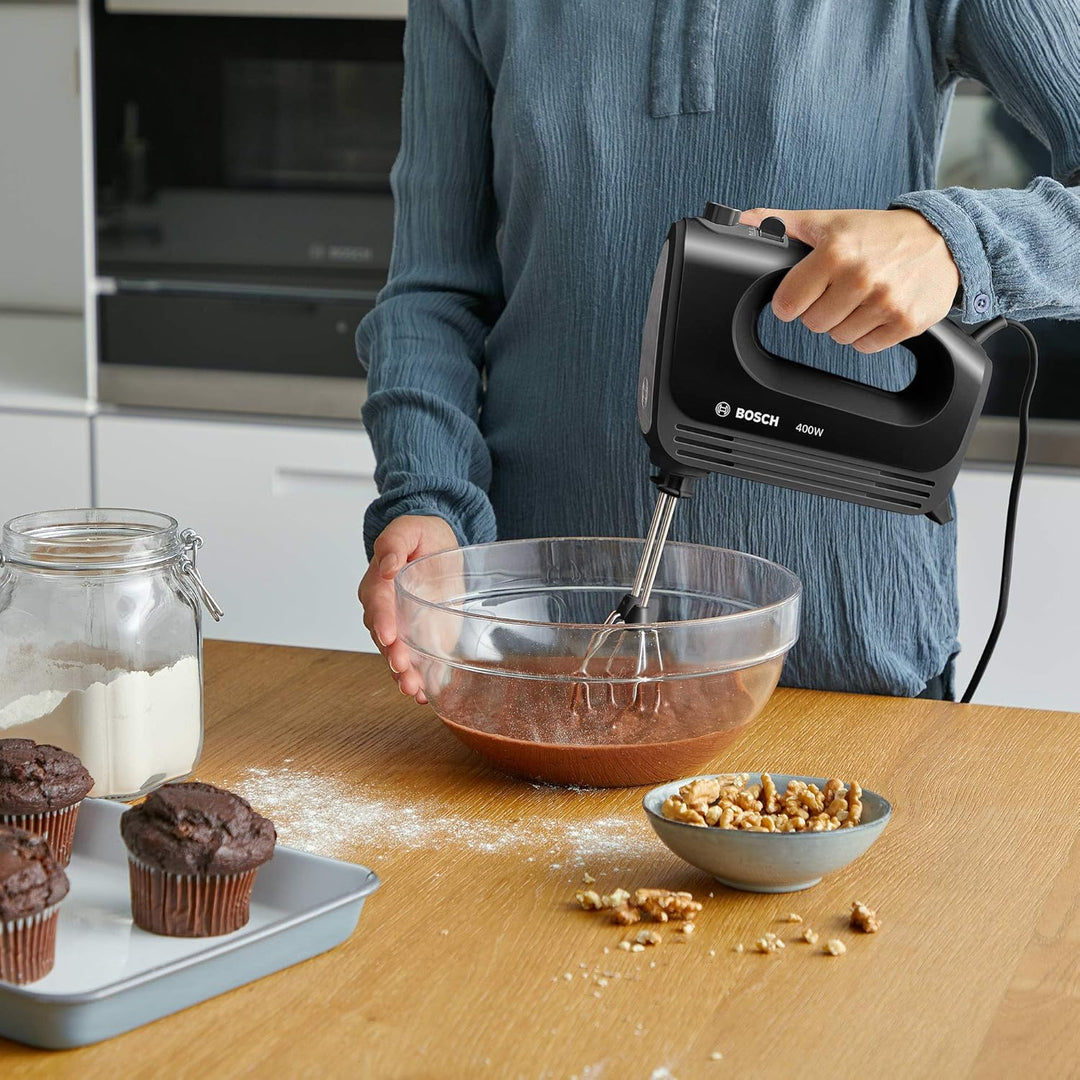 Bosch Hausgeräte Handrührer CleverMixx MFQ2420B, 2 Rührbesen, 2 Edelstahl-Knethaken, spülmaschinenge
