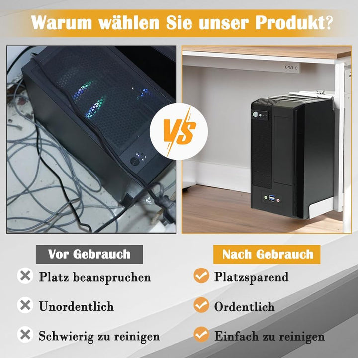 PC Halterung Unter Schreibtisch, Weiss PC Halterung für Untertisch, Carbonstahl Computer Aufhängung