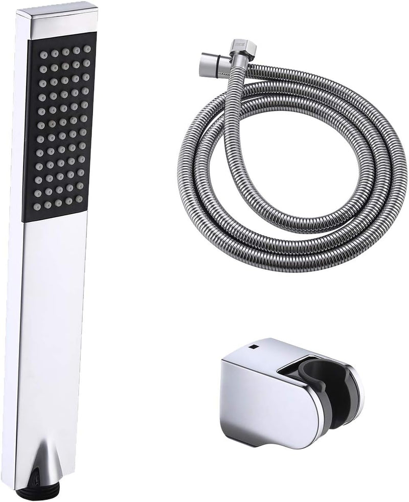 KES Handbrause Duschkopf mit Schlauch und Duschkopfhalterung Duschbrause Brausekopf Dusche Duschsyst