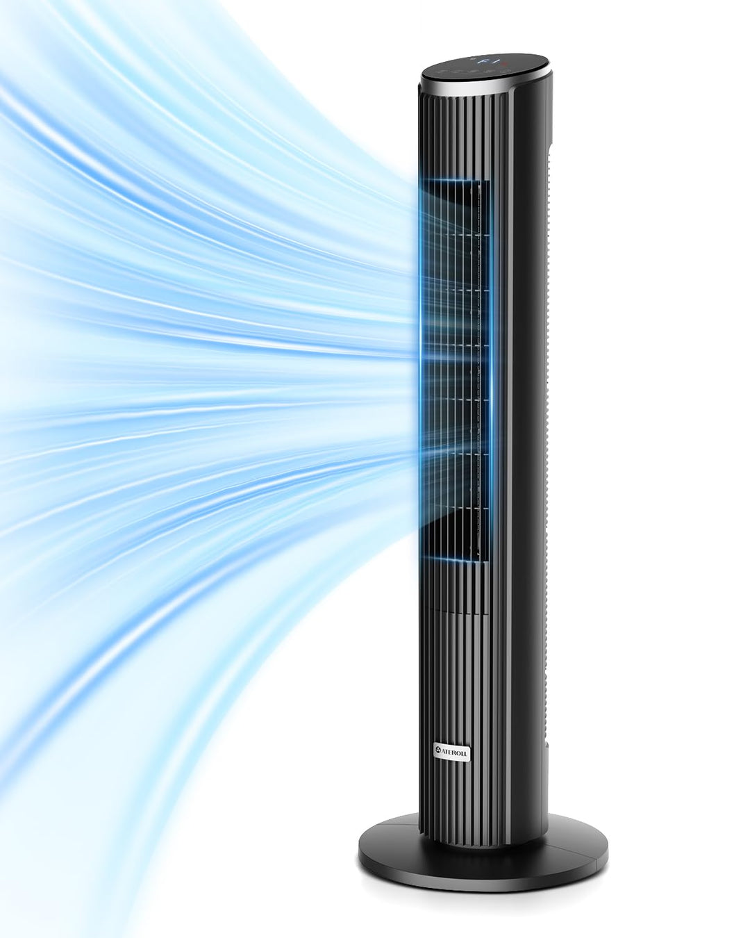 Leiser Turmventilator für Schlafzimmer, Standventilator mit Fernbedienung, 90° oszillierend, 4 Gesch