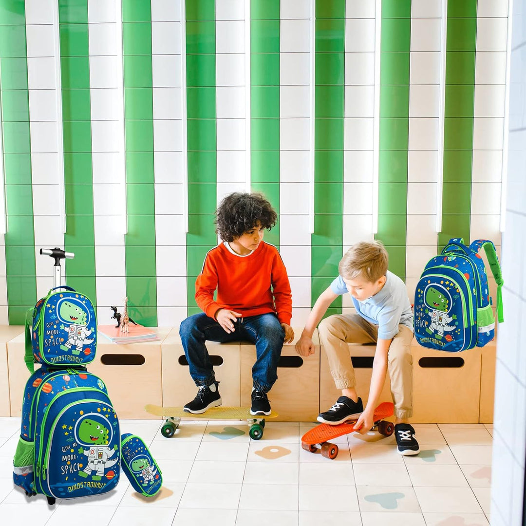Rucksack Junge Schulranzen Trolley Schulrucksack Mädchen Teenager 3PCS 17” Kinder Schultrolley Geeig